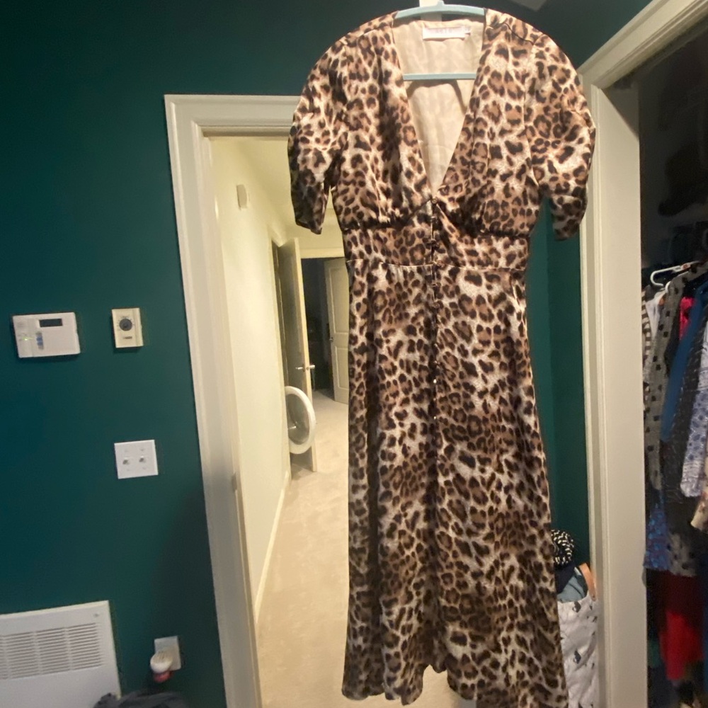 Leopard Print Midi Dress
